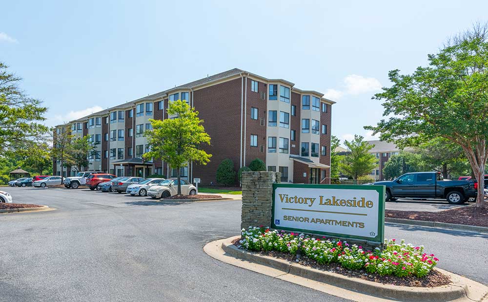 Victory Lakeside entry and parking, a Victory Housing Location.